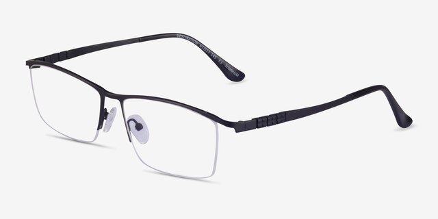 Destination Matte Black TitaniumEyeglass Frames from EyeBuyDirect, Angle View