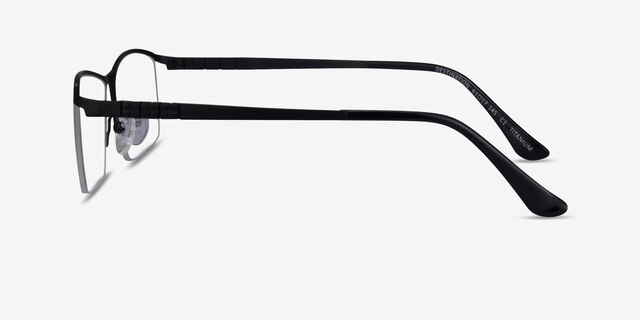 Destination Matte Black TitaniumEyeglass Frames from EyeBuyDirect, Side View