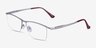 Destination Matte Silver TitaniumEyeglass Frames from EyeBuyDirect, Angle View