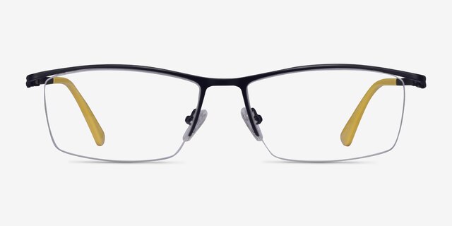Destination Matte Dark Blue TitaniumEyeglass Frames from EyeBuyDirect, Front View