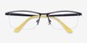 Destination Matte Dark Blue TitaniumEyeglass Frames from EyeBuyDirect, Closed View