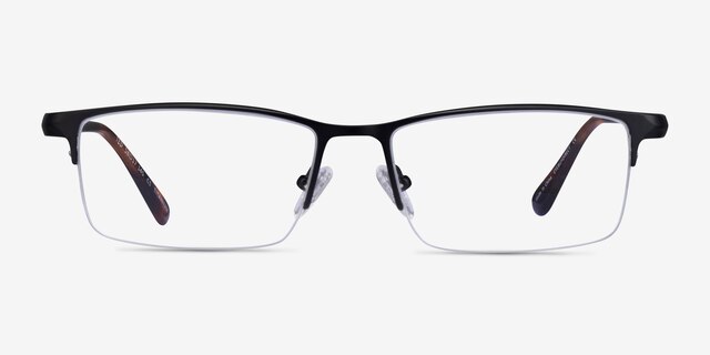 Ted Matte Black TitaniumEyeglass Frames from EyeBuyDirect, Front View