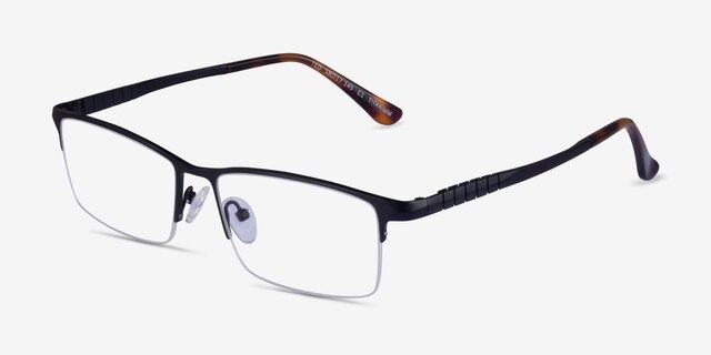Ted Matte Black TitaniumEyeglass Frames from EyeBuyDirect, Angle View