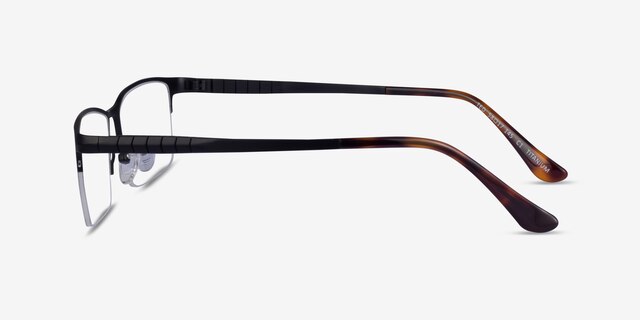 Ted Matte Black TitaniumEyeglass Frames from EyeBuyDirect, Side View