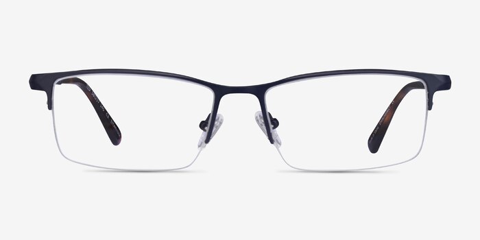 Ted Matte Dark Blue Titanium Eyeglass Frames from EyeBuyDirect