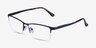 Ted Matte Dark Blue TitaniumEyeglass Frames from EyeBuyDirect, Angle View