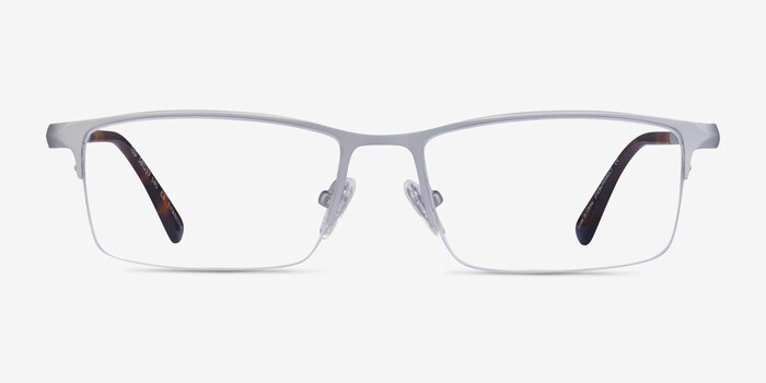 Ted Matte Silver Titanium Eyeglass Frames from EyeBuyDirect