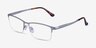 Ted Matte Silver TitaniumMontures de lunettes de vue d'EyeBuyDirect, Vue d'Angle