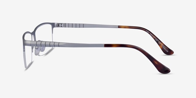 Ted Matte Silver TitaniumMontures de lunettes de vue d'EyeBuyDirect, Vue de Côté