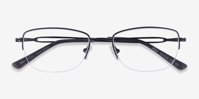 Poly Matte Black TitaniumEyeglass Frames from EyeBuyDirect, Closed View