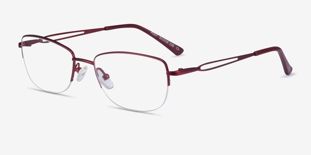 Poly Matte Red TitaniumEyeglass Frames from EyeBuyDirect, Angle View