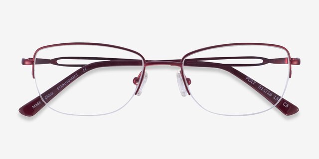 Poly Matte Red TitaniumEyeglass Frames from EyeBuyDirect, Closed View