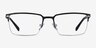 Sycamore Matte Black Silver TitaniumEyeglass Frames from EyeBuyDirect, Front View