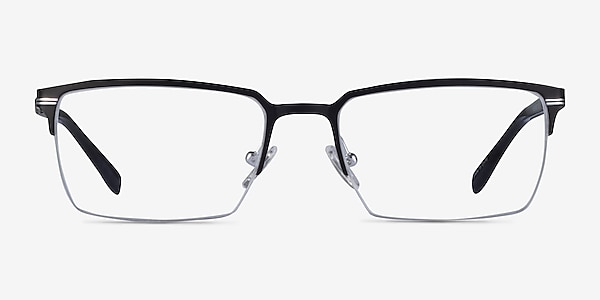 Sycamore Matte Black Silver Titane Montures de lunettes de vue