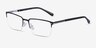 Sycamore Matte Black Silver TitaniumEyeglass Frames from EyeBuyDirect, Angle View