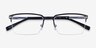 Sycamore Matte Black Silver TitaniumEyeglass Frames from EyeBuyDirect, Closed View