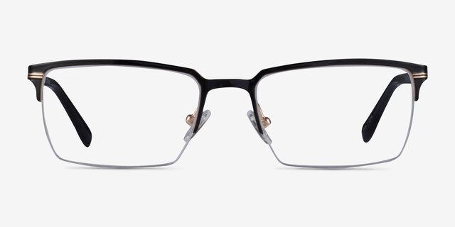 Sycamore Black Gold TitaniumMontures de lunettes de vue d'EyeBuyDirect, Vue de Face