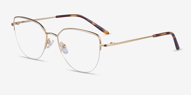 Camilla Gold TitaniumEyeglass Frames from EyeBuyDirect, Angle View