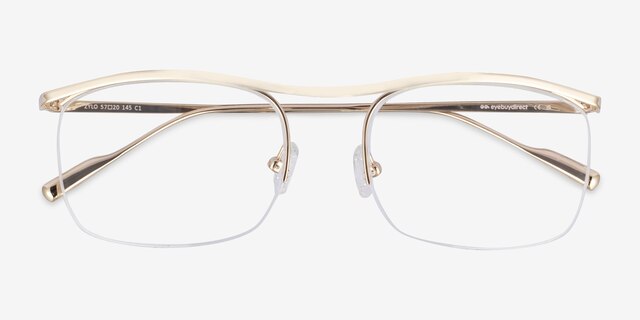 Zylo Gold TitaniumEyeglass Frames from EyeBuyDirect, Closed View