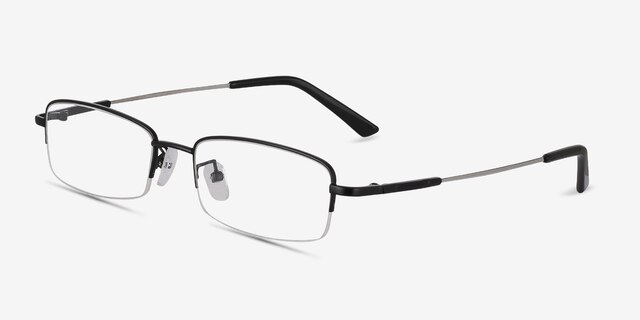 Penticton Black MetalEyeglass Frames from EyeBuyDirect, Angle View