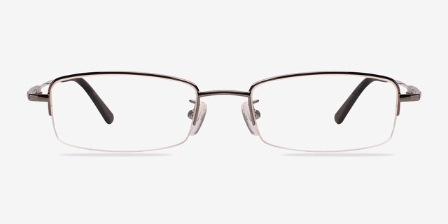 Penticton Gray MetalEyeglass Frames from EyeBuyDirect, Front View