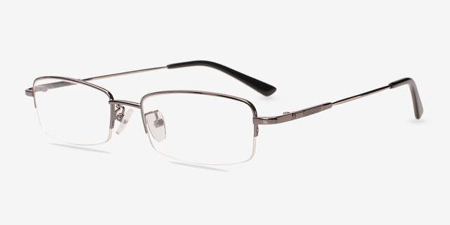 Penticton Gray MetalEyeglass Frames from EyeBuyDirect, Angle View