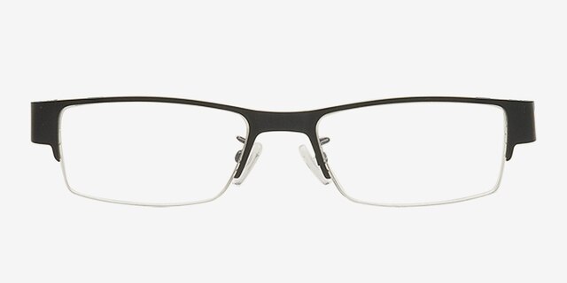 Makaryev Black MetalEyeglass Frames from EyeBuyDirect, Front View