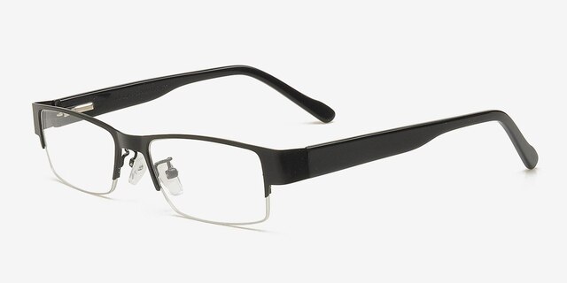 Makaryev Black MetalEyeglass Frames from EyeBuyDirect, Angle View