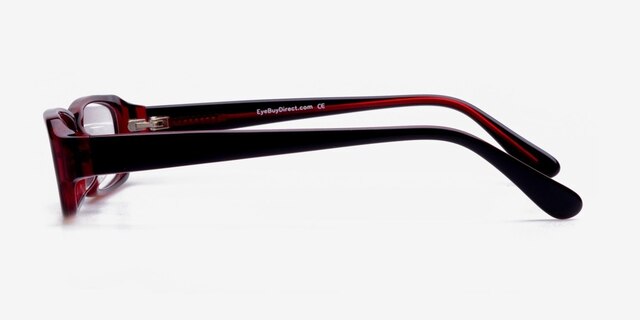 Carpi Black & Red AcetateEyeglass Frames from EyeBuyDirect, Side View