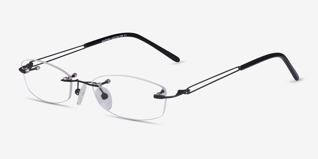Matera Black MetalEyeglass Frames from EyeBuyDirect, Angle View
