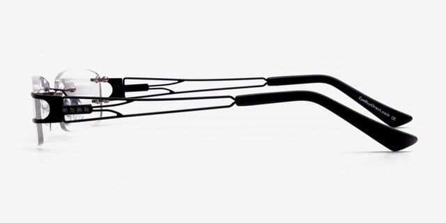 Pesaro Black MetalEyeglass Frames from EyeBuyDirect, Side View