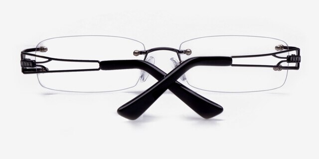 Pesaro Black MetalEyeglass Frames from EyeBuyDirect, Closed View