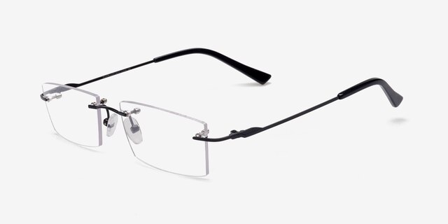 Laredo Black MetalEyeglass Frames from EyeBuyDirect, Angle View