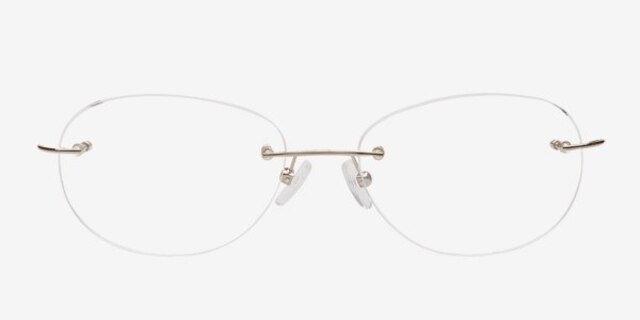 Pompano Gunmetal MetalEyeglass Frames from EyeBuyDirect, Front View