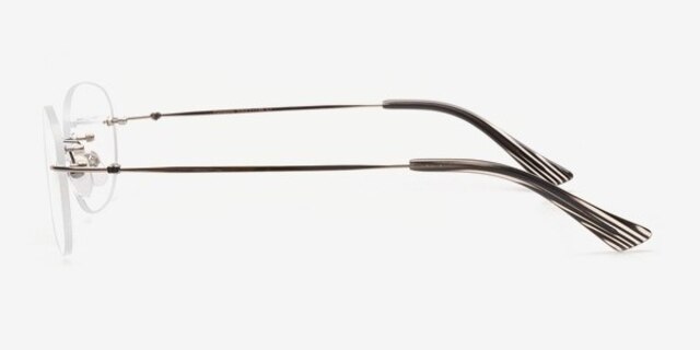 Pompano Gunmetal MetalEyeglass Frames from EyeBuyDirect, Side View