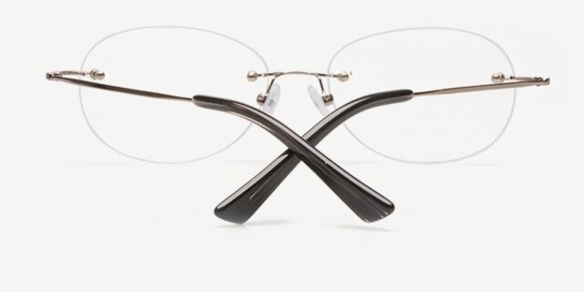Pompano Gunmetal MetalEyeglass Frames from EyeBuyDirect, Closed View