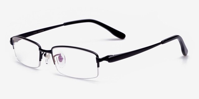 Agrigento Black TitaniumEyeglass Frames from EyeBuyDirect, Angle View