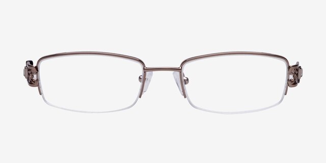 M6004 Brown MetalEyeglass Frames from EyeBuyDirect, Front View