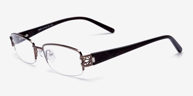M6004 Brown MetalEyeglass Frames from EyeBuyDirect, Angle View