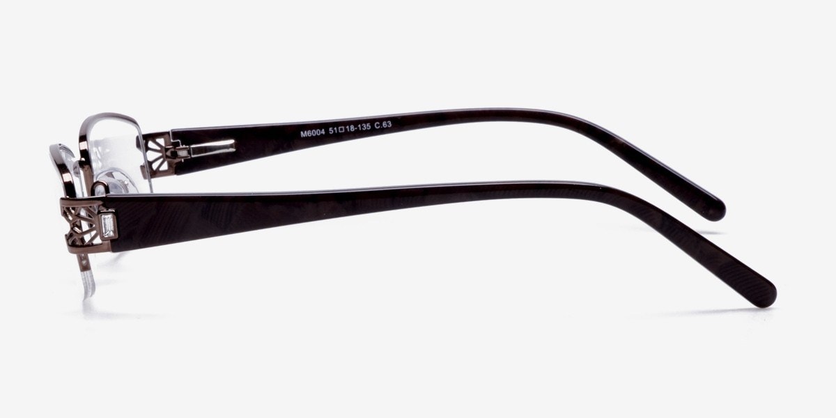 M6004 Rectangle Brown Glasses for Women | Eyebuydirect