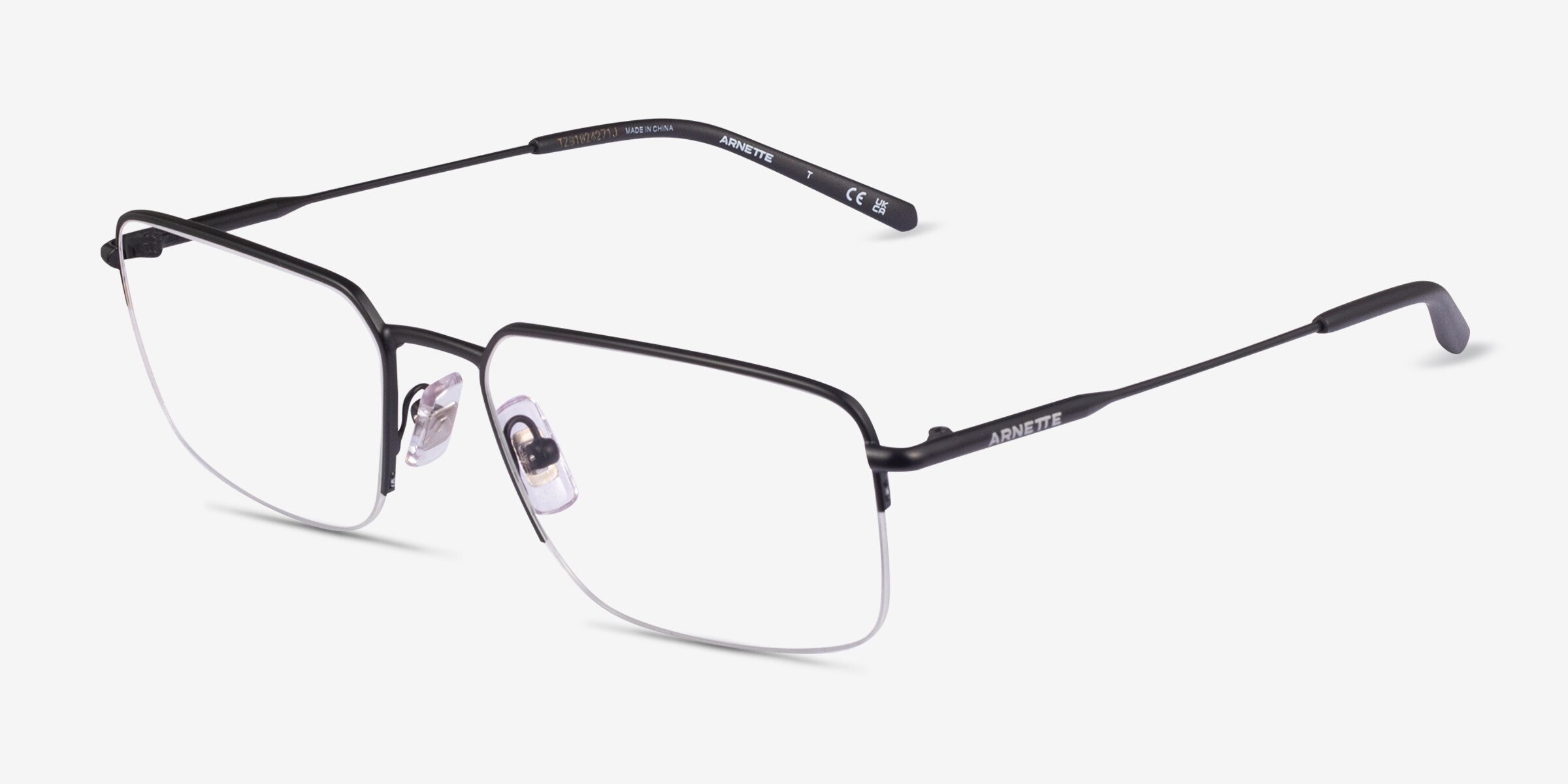ARNETTE AN6152 - Rectangle Matte Gunmetal Frame Glasses For Men