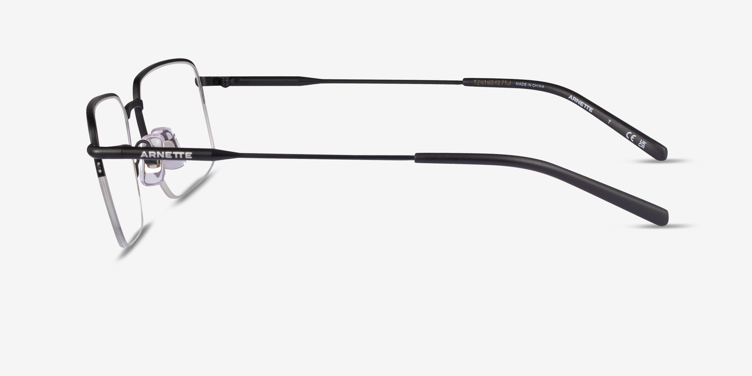 ARNETTE AN6152 - Rectangle Matte Gunmetal Frame Glasses For Men