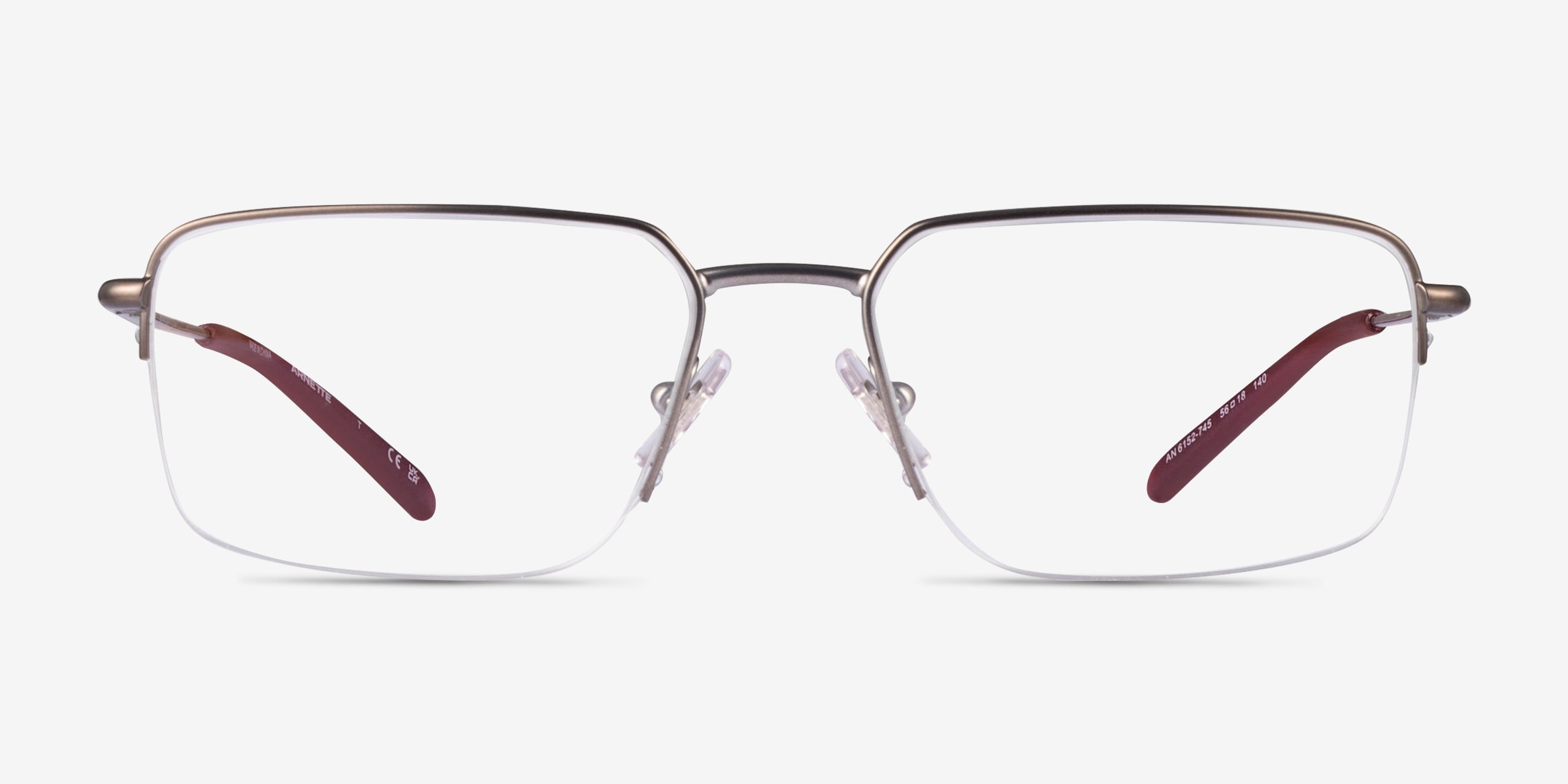 ARNETTE AN6152 - Rectangle Matte Black Frame Glasses For Men