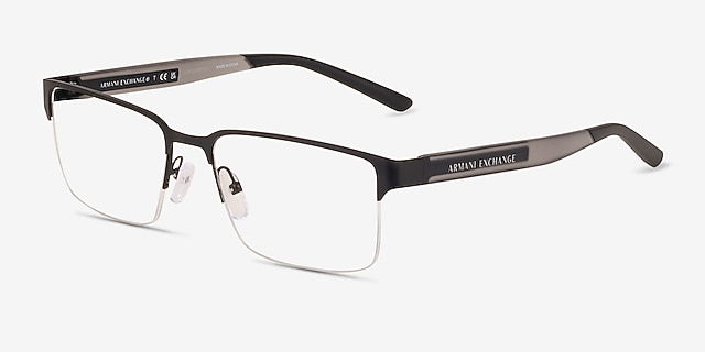 Armani Exchange AX1075 Matte Black MetalEyeglass Frames from EyeBuyDirect, Angle View