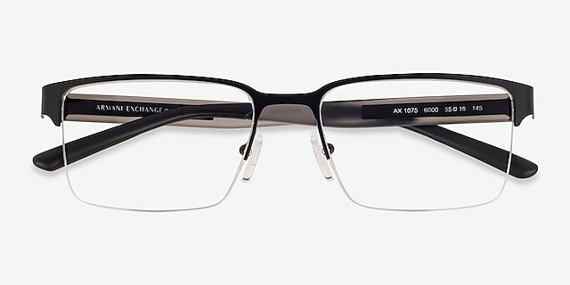 Armani Exchange AX1075 Matte Black MetalEyeglass Frames from EyeBuyDirect, Closed View
