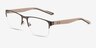Armani Exchange AX1068 Matte Gunmetal MétalMontures de lunettes de vue d'EyeBuyDirect, Vue d'Angle