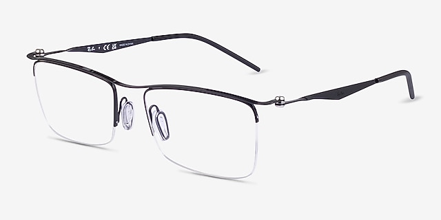 Ray-Ban RB7554 Black MetalEyeglass Frames from EyeBuyDirect, Angle View