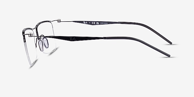 Ray-Ban RB7554 Black MetalEyeglass Frames from EyeBuyDirect, Side View