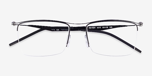 Ray-Ban RB7554 Black MetalEyeglass Frames from EyeBuyDirect, Closed View