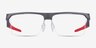 Oakley Coupler Satin Light Steel PlasticEyeglass Frames from EyeBuyDirect, Front View